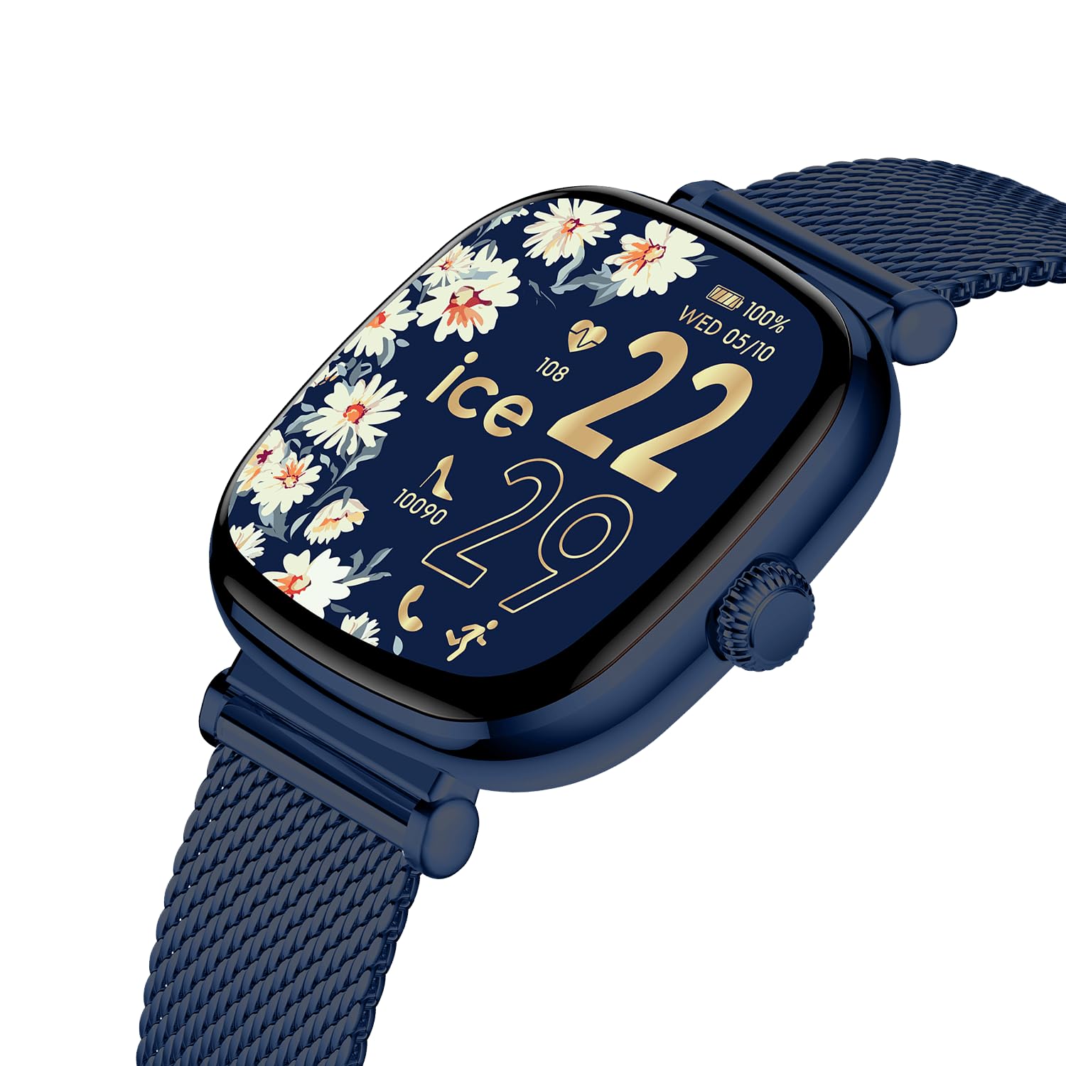 Ice-Watch - ICE smart SQ 2.0 Blue Milanese - Niebieski smartwatch damski z paskiem ze stali nierdzewnej - 025891 (1,2 cala / 37mm)