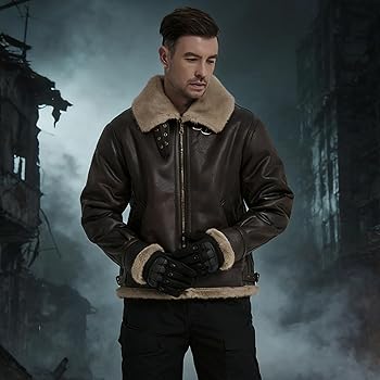 Amazon.com: Mifidy Leon Leather Jacket, Men Brown Motorcycle