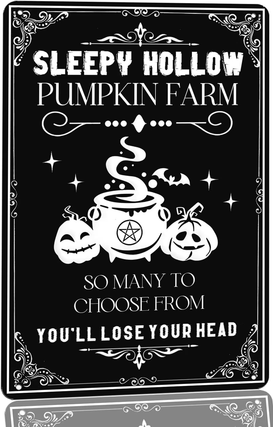 Generic Sleepy Hollow Pumpkin Farm Metal Tin Sign So Many To Choose From You'll Lose Your Head Sign Vintage Witch Pumpkin Farmhouse Decor for Home Kitchen Cafe Bar Sign 8x12 Inch