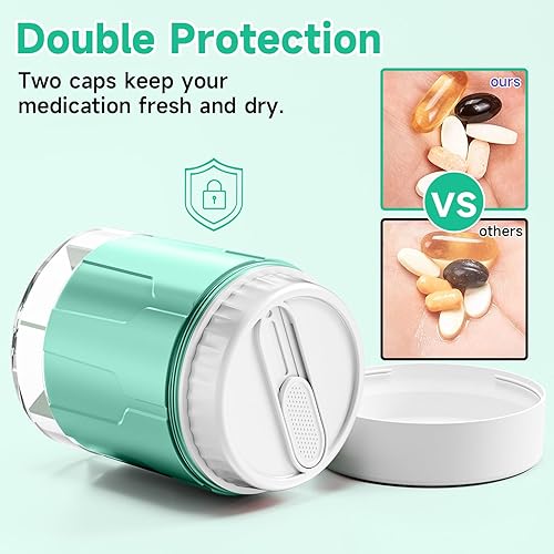 Miniatura 4 de Zoksi Organizador de pastillas grande para mensual, organizador de botellas de vitaminas con 7 compartimentos, organizador de suplementos para