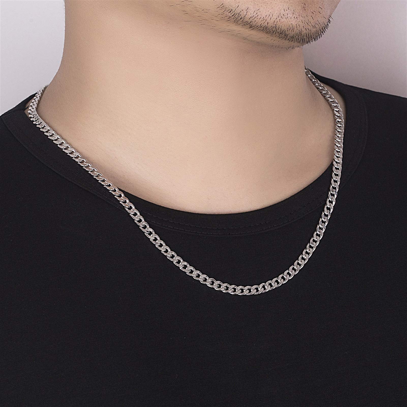 Collier Chaine Homme Herrenhalsketten 925 Sterling Silber Herren Halskette Link Kette 6,5 mm 20-24 In Mann Fine Schmuck Geschenk
