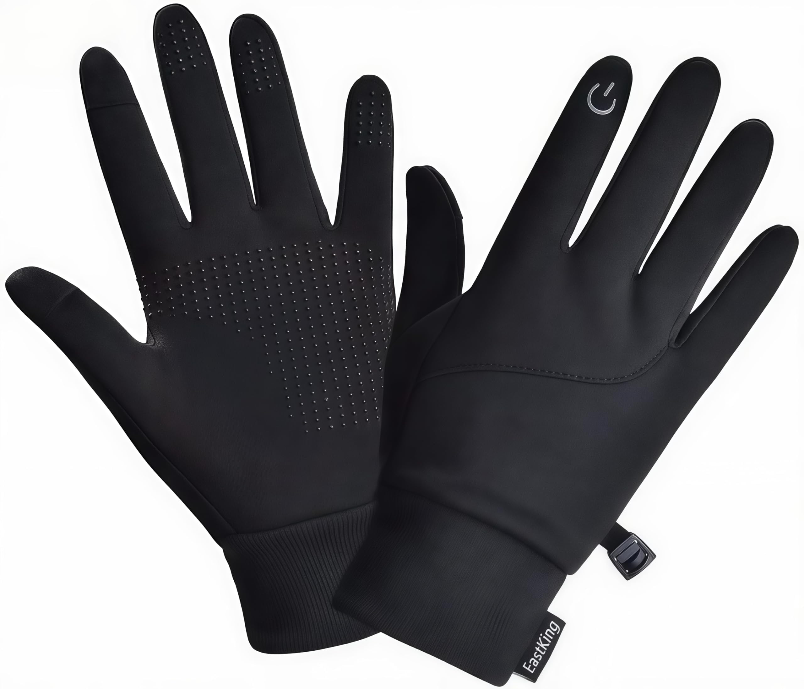 Winter Gloves for Women and Men, Touch Screen Water Resistant Waterproof for Cold Weather Cycling Walking Riding Running Driving .Not The Heated Gloves! (Black-M)