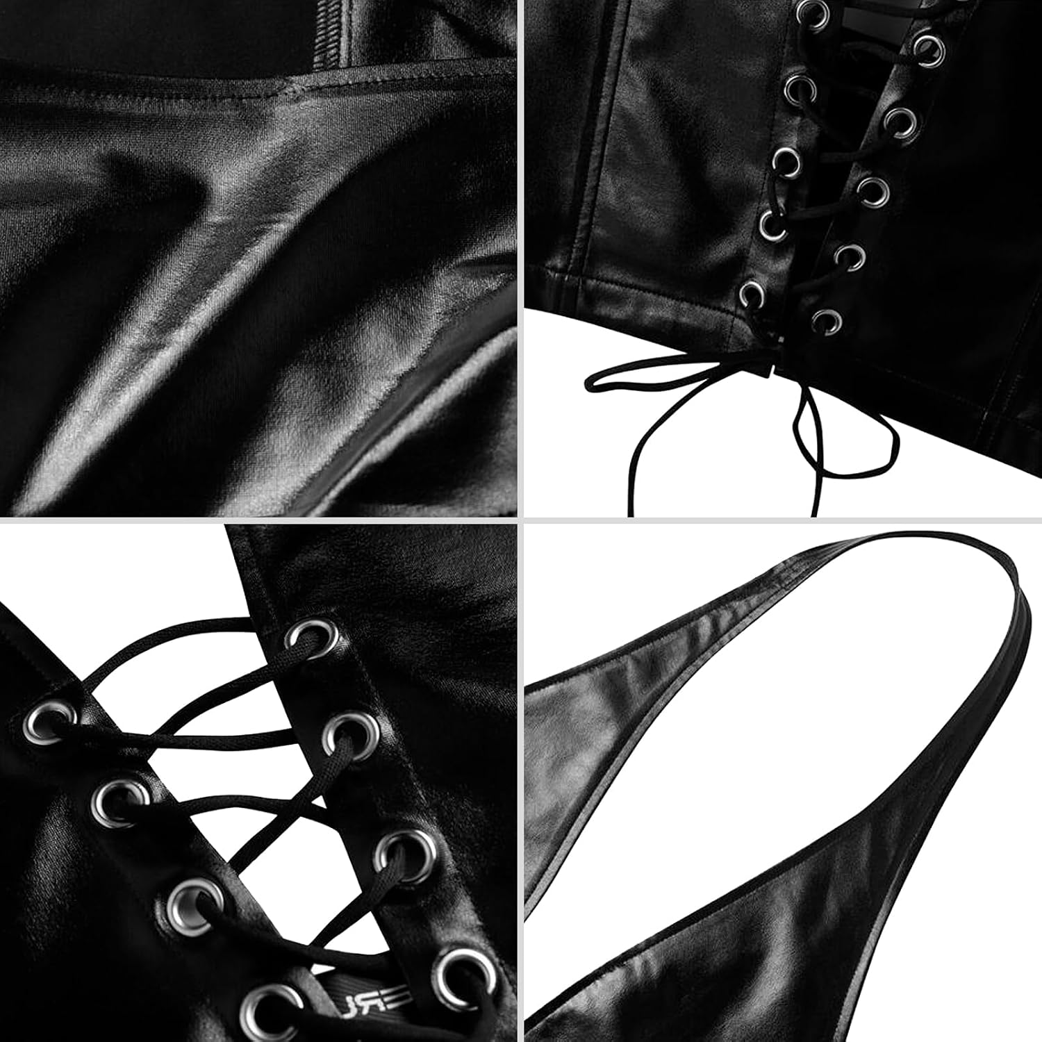 Clobeau Men Leather Nightclub Vest Dance Party Cosplay Hip Hop Disco Christmas Halloween Costume Tank Top Gothic Vest