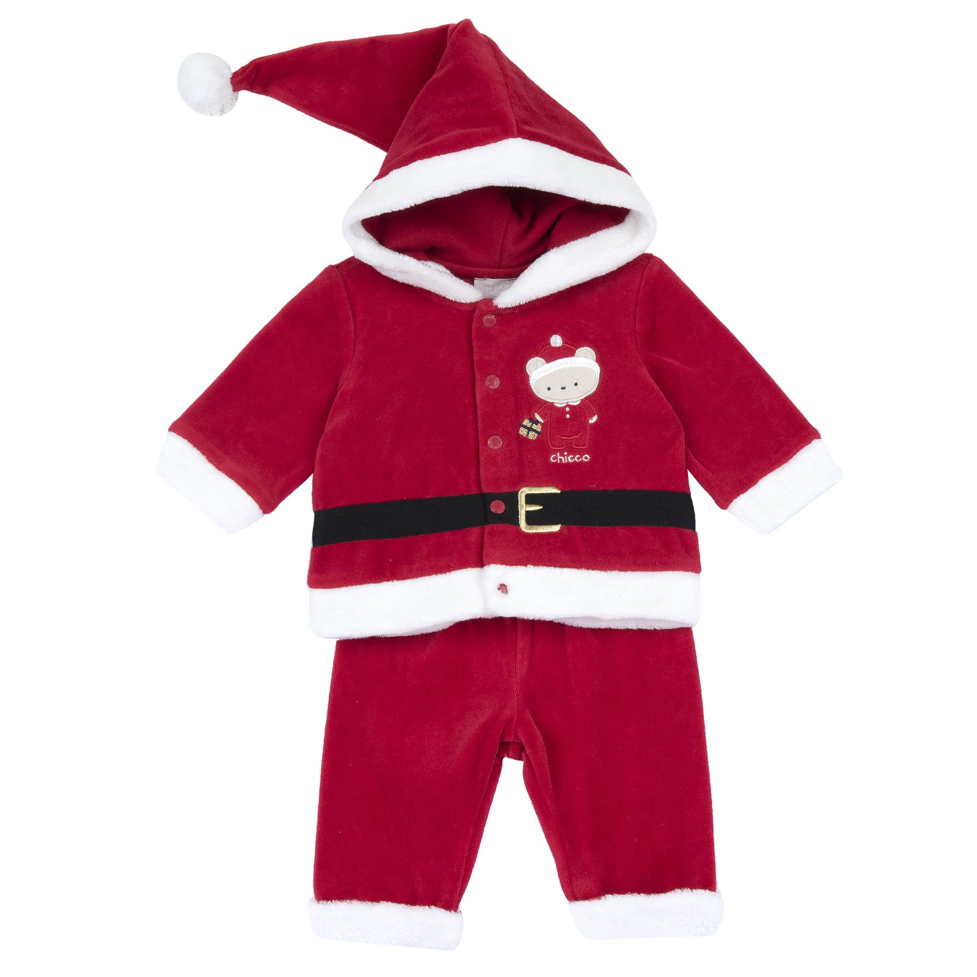 Chicco, Weihnachtsoutfit Für Neugeborene, Aus Warmer Und Weicher Chenille, Mit Praktischer Knopföffnung, Babykleidung Für 0-24 Monate, Geschenkideen Zu Weihnachten, Designed in Italy