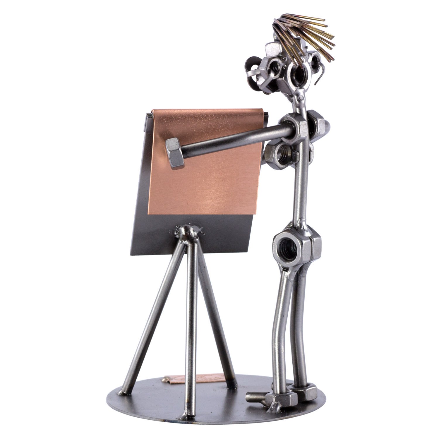 Steelman24 Schraubenmännchen Flipchart Frau | Made in Germany,Handarbeit,Geschenkidee,Stahlfigur,Metallfigur,Metallmännchen