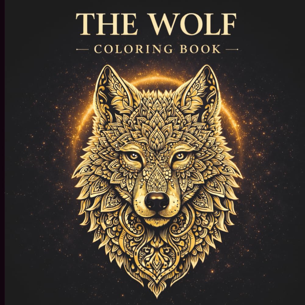 The Wolf Coloring Book: Mystical Wolves in Bold and Relaxing Designs for Stress Relief and Creativity