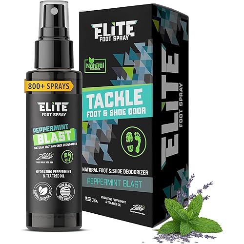 Elite Sportz Shoe Deodorizer (800+ Sprays) - Foot Spray and Shoe Odor Eliminator - No More Smelly Shoes or Stinky Feet with our Peppermint Shoe Freshener - Small Gift for Men & Women