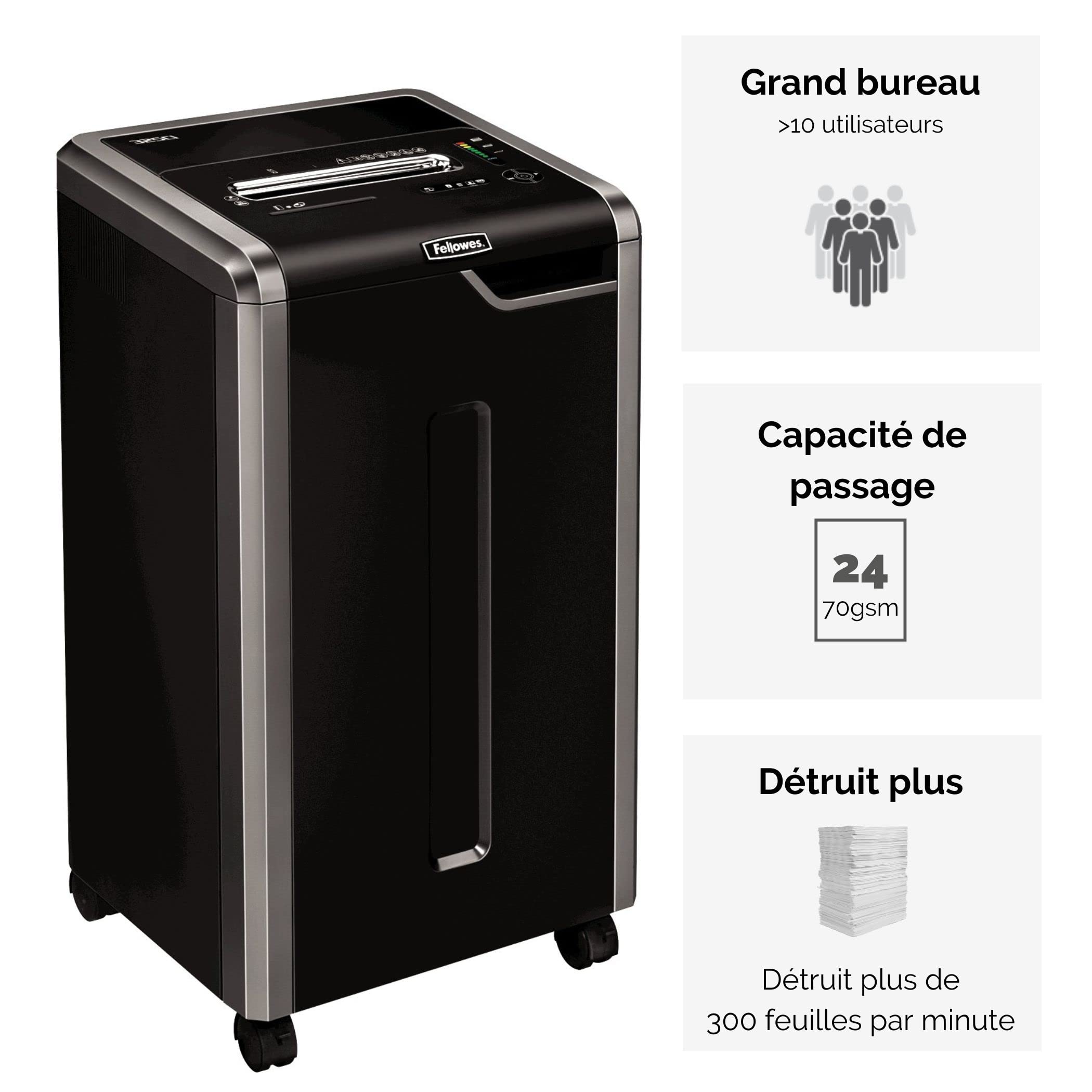 Fellowes Powershred 325Ci Destructeur de document Coupe croisée 22-24 feuilles Noir