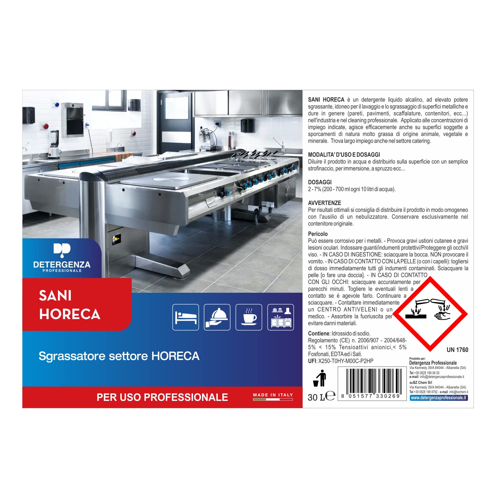 SGRASSATORE Settore HORECA SANI HORECA Ultra CONCENTRATO - Tanica da 30 L