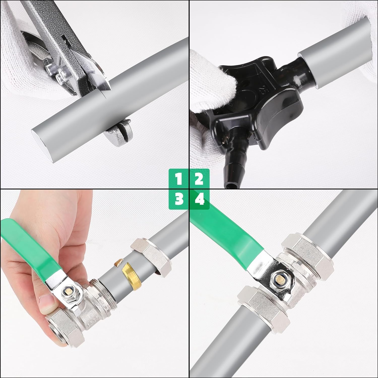 3/4’’ Air Piping Fittings, Brass Ball Valve, 3/4’’× 3/4’’ Piping, Shut-Off Fittings Fit for Shop Garage Compressed Air Line System - Image 5