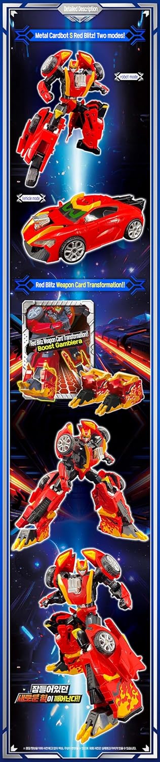 Metal Cardbot S Transforming Robot Figure Car Toy (RED Blitz Sports car)