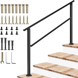 VIVOSUN Outdoor Handrail, 4 Step Stair Handrail, 54