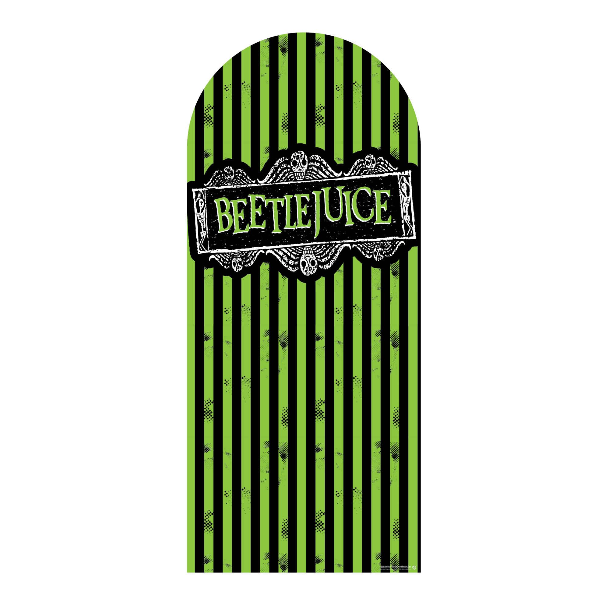 Star Cutouts SC4661 Beetlejuice 1988 Green Backdrop – 185cm Cardboard Cutout for Themed Parties & Movie Decorations