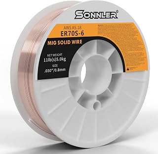 ER70S-6 .030'' MIG Welding Wire, 11LBS Spool Solid Core Mig Wire, Mild Steel Mig Welding Wire Low Splatter And High Levels of Deoxidizers For All Position Gas Welder(1PACK)