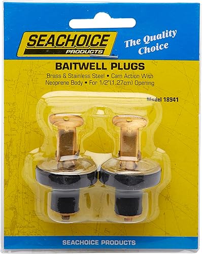 Miniatura 4 de Seachoice Tapón para cubierta y cebo, latón de 1/2 pulgada, 2 unidades (paquete de 1)