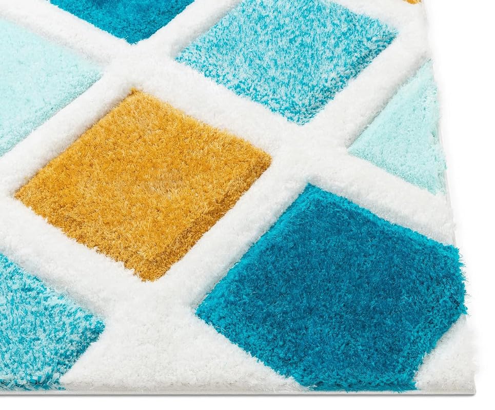 Image of Carpet for Living Room, Bedroom and Hall Handmade Microfiber Cozy Soft and Fluffy Shaggy Area Rug with 2 inch Thick Anti Skid Carpet [2x5 Feet Multi 09]