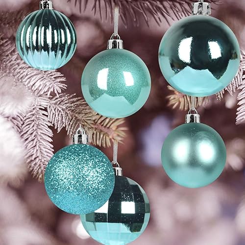 Vista 777 de 18 esferas medianas decorativas navideñas para árbol de Navidad, inastillables, para colgar, color púrpura, 2.5 pulgadas, paquete de 18