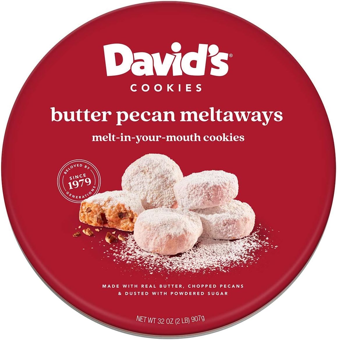 David's Cookies Butter Pecan Meltaways Soft & Melt In Your Mouth 1Pack 32oz