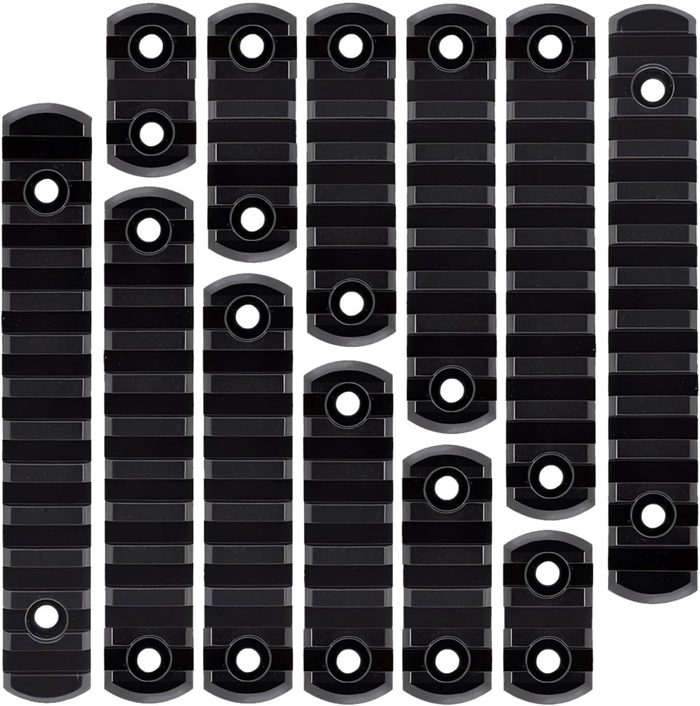 12PACK Aluminum Single Picatinny Rail Mount Accessories Set fit Mloc 3 5 7 9 11 13 Slots with T-Nuts Screws Allen Wrenches Aircraft Aluminum Alloy