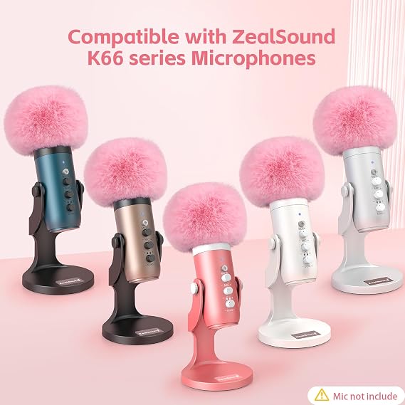ZealSound USB Microphone k66pro and Furry Windscreen d65p Bundle
