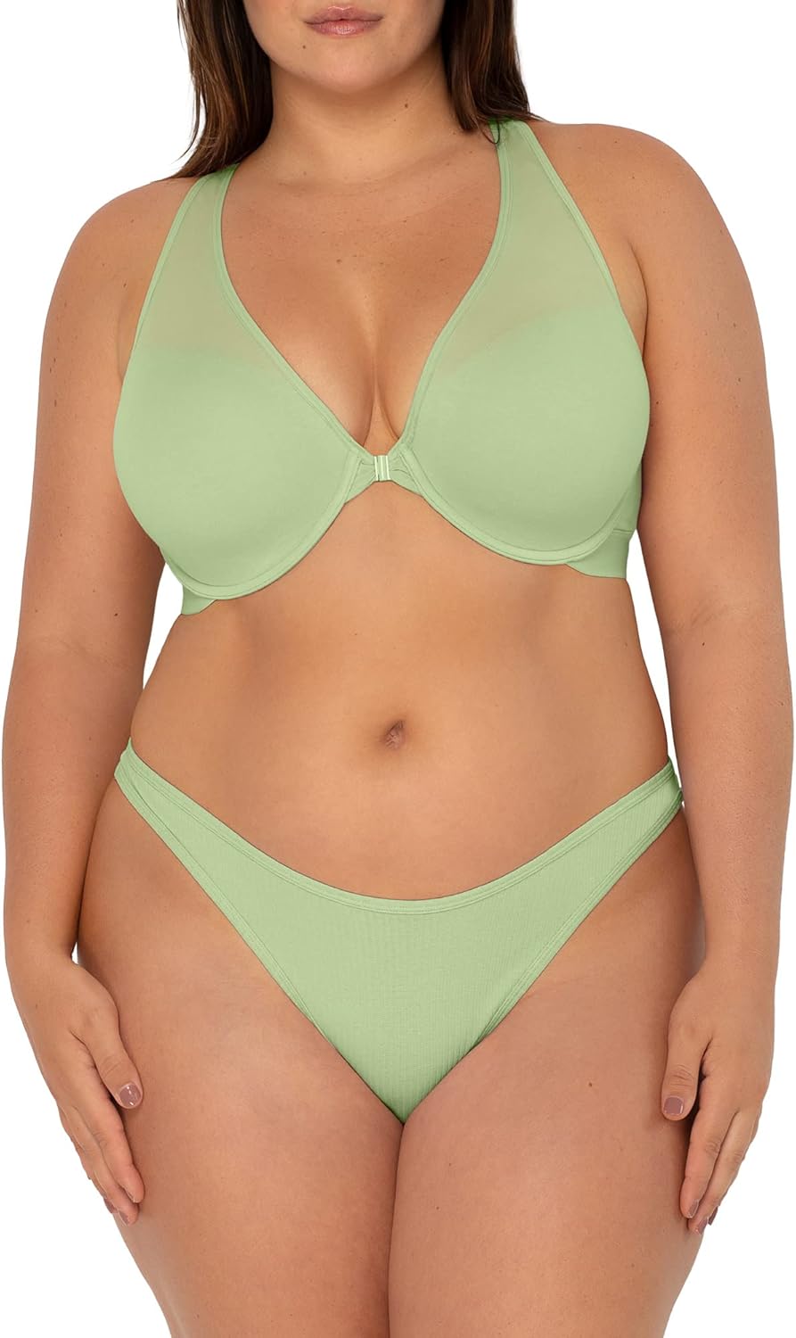 Smart & Sexy Women's Cloud Cotton Comfort Front & Back Close Racerback Bra - Image 7