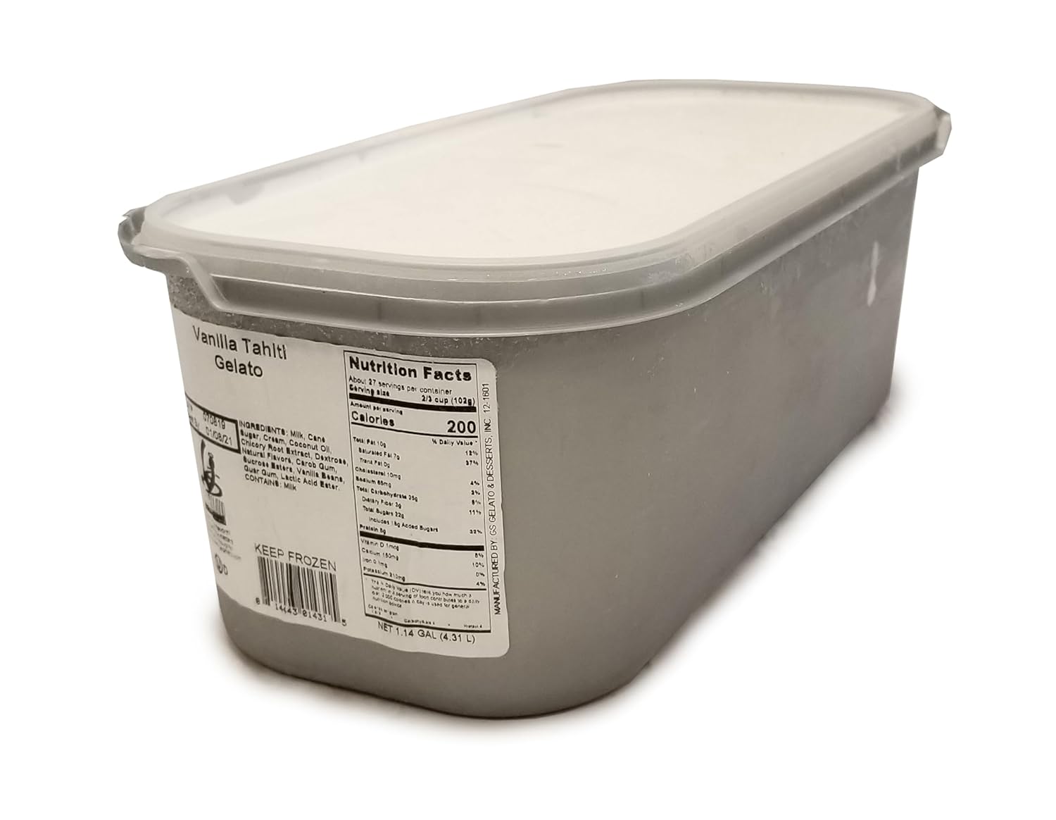 G.S. Gelato & Desserts Authentic Artisan Italian Tahitian Vanilla Gelato, 2 Count, 146 oz Packs