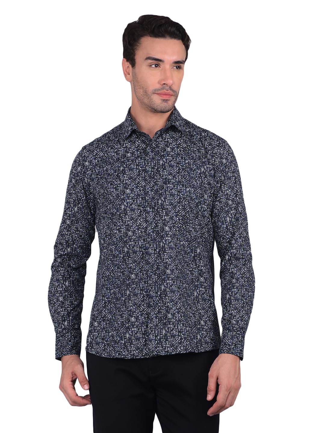 crimsoune club Men's Navy Blue Printed 100% Cotton Shirt-picture-20
