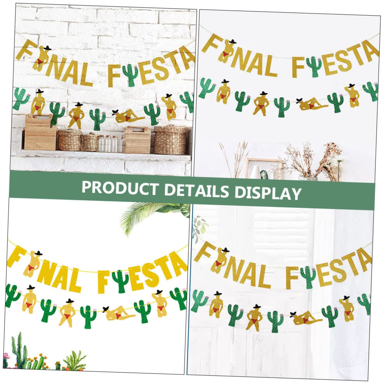 ifundom 6 Piezas De Artículos Decorativos Encanto Decorar Fiesta Mexicana Fiesta Tirar Cactus Fiesta Banner México Carnaval Fiesta Banner Banderines Suministros De Fiesta Latte