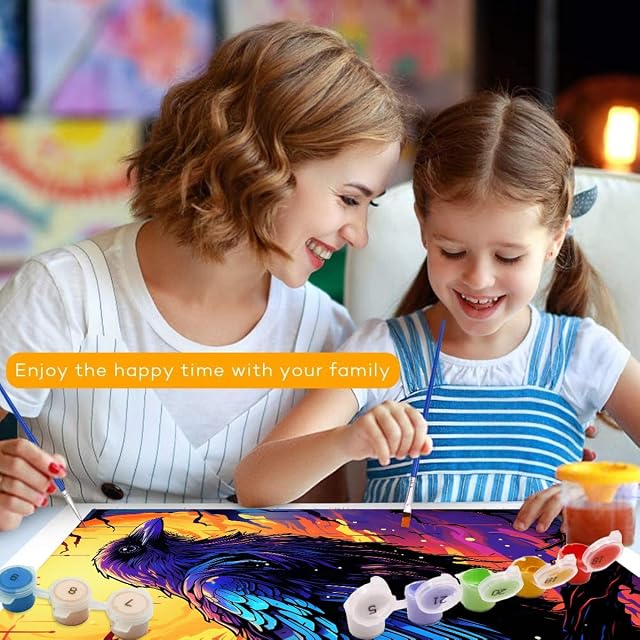 Foto 3 de 7 de TANGFEIY Kits de pintura al óleo por números, pintura al óleo de cuervo