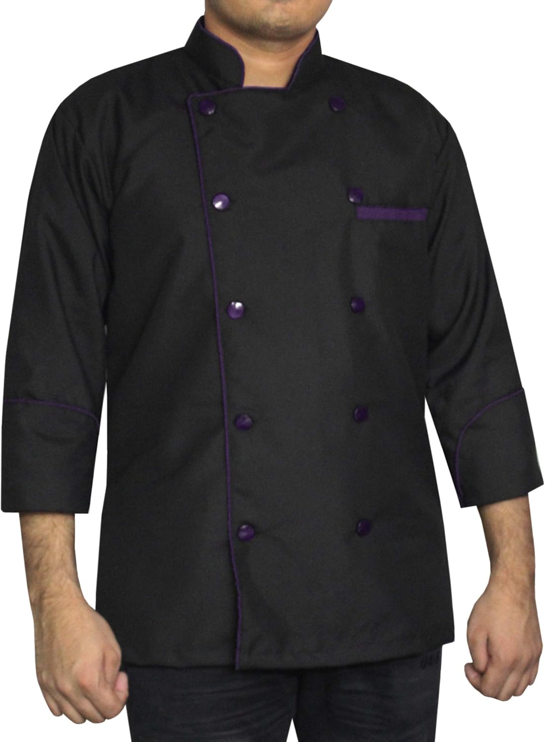 Leorenzo Fabricated PN-05 Men's Black Chef Jacket/Light Weight Chef Coat