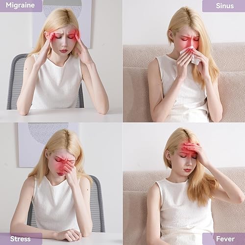 Vista 58 de KingPavonini Envoltura de cabeza de hielo, gorra ajustable para aliviar el dolor de cabeza de migraña con cordón, sombrero de migraña caliente/fría