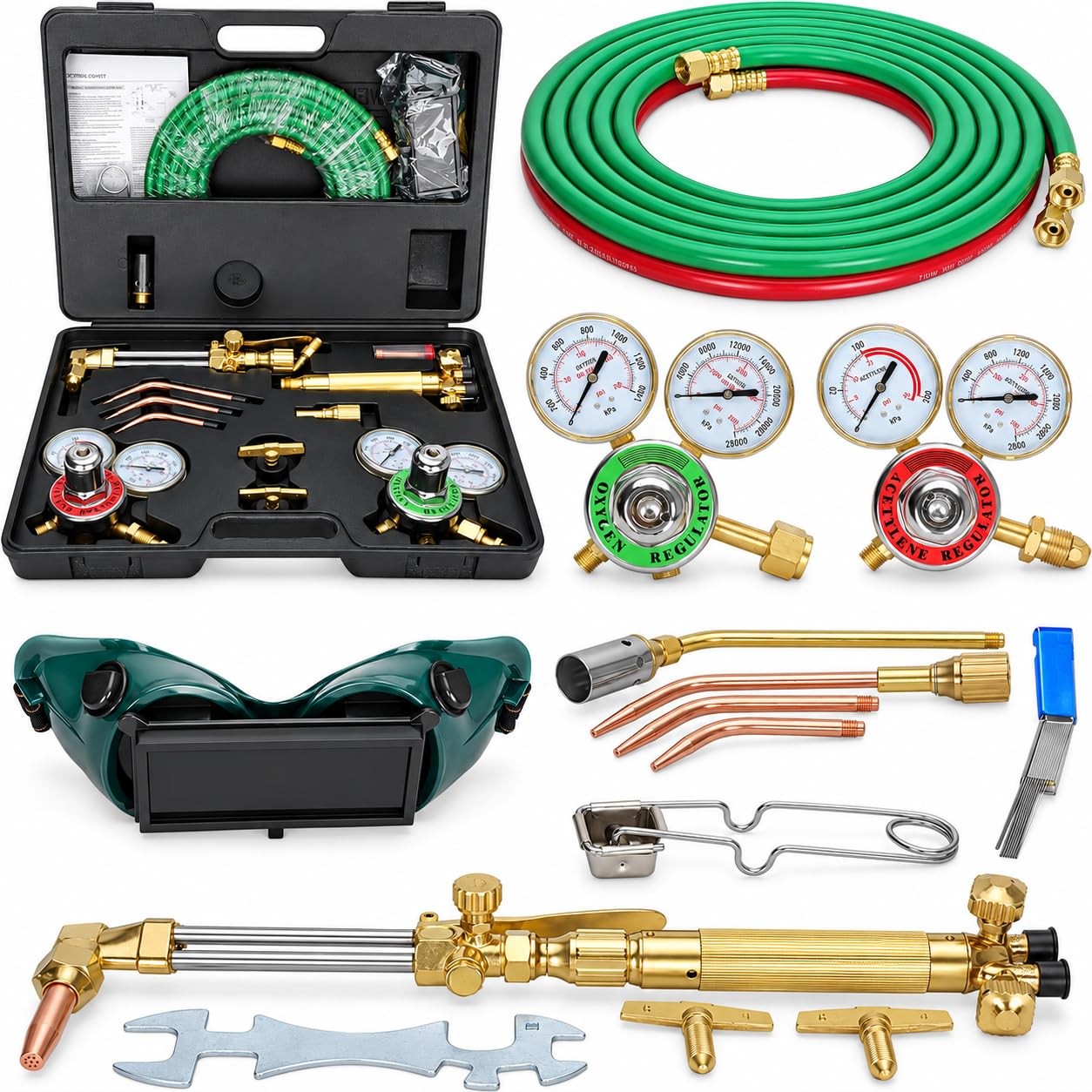 Upgraded Oxy Acetylene Torch Kit Heavy Duty Cutting Torch Kit 17PCS