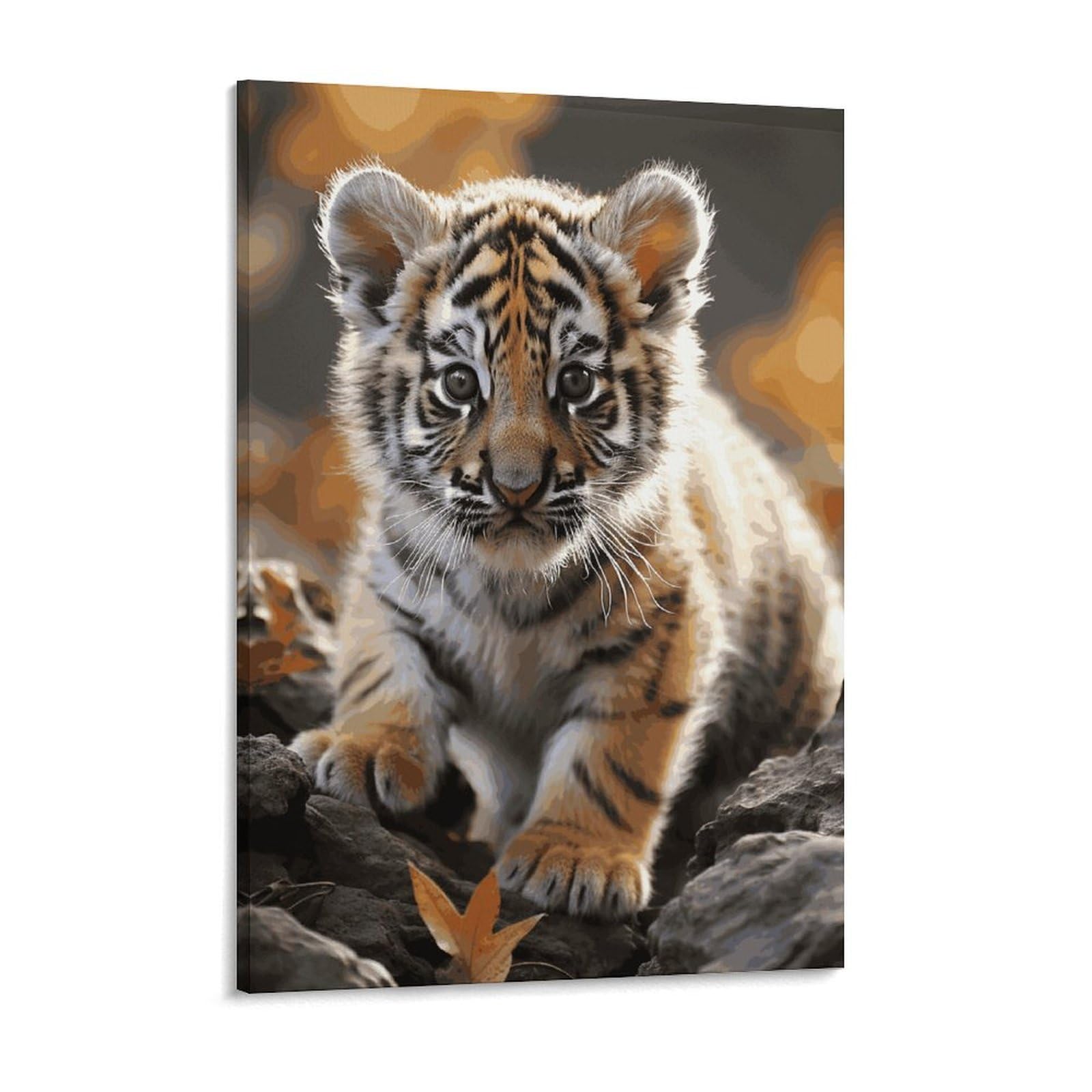 NTVOWPZO Cute Tiger Canvas Wall Art for Bedroom 18x24inch Canvas Prints Artwork for Walls Modern Picture Artwork Painting for Living Room Aesthetic Wall Paintings for Bathroom Kitchen Office Decor