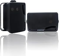 STUDIOFINIX 3.5 Inch 200W Waterproof Outdoor Speakers - Passive 3-Way Marine Wall Mount Pair for Boat, Patio, Poolside, Home