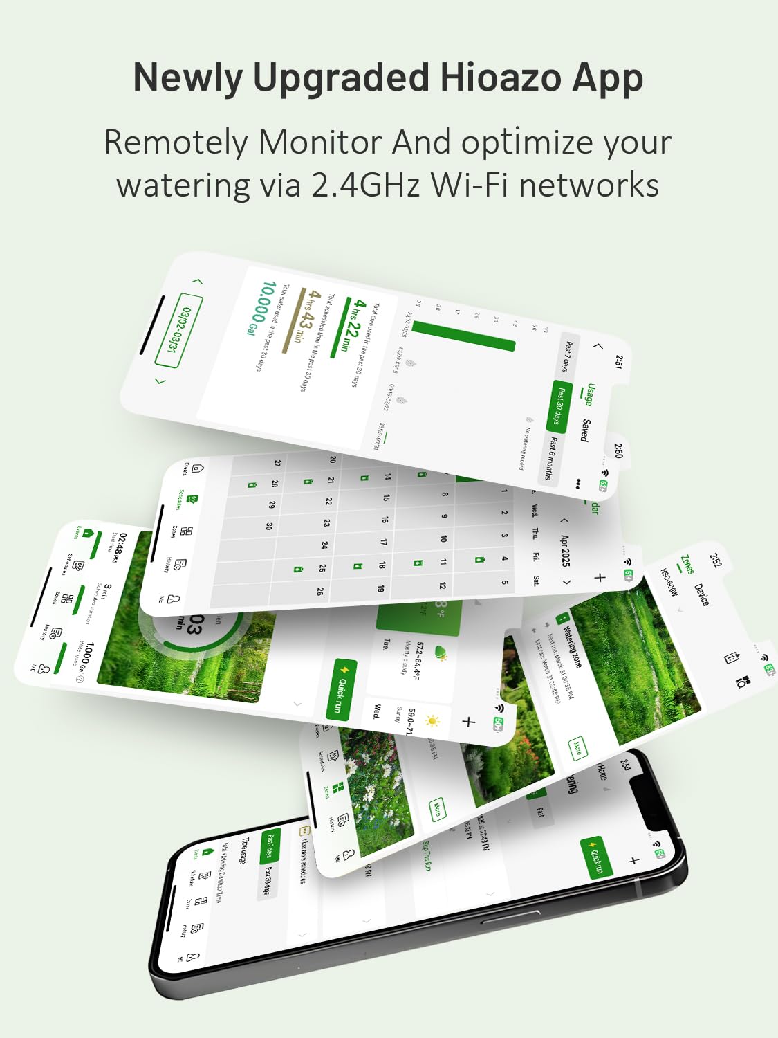 Centralina irrigazione WiFi 6 zone, 16 programmi di irrigazione, salti meteorologici intelligenti, calcolo dell'acqua, irrigazione manuale, centralina per irrigazione giardino, serra, HSC-600W
