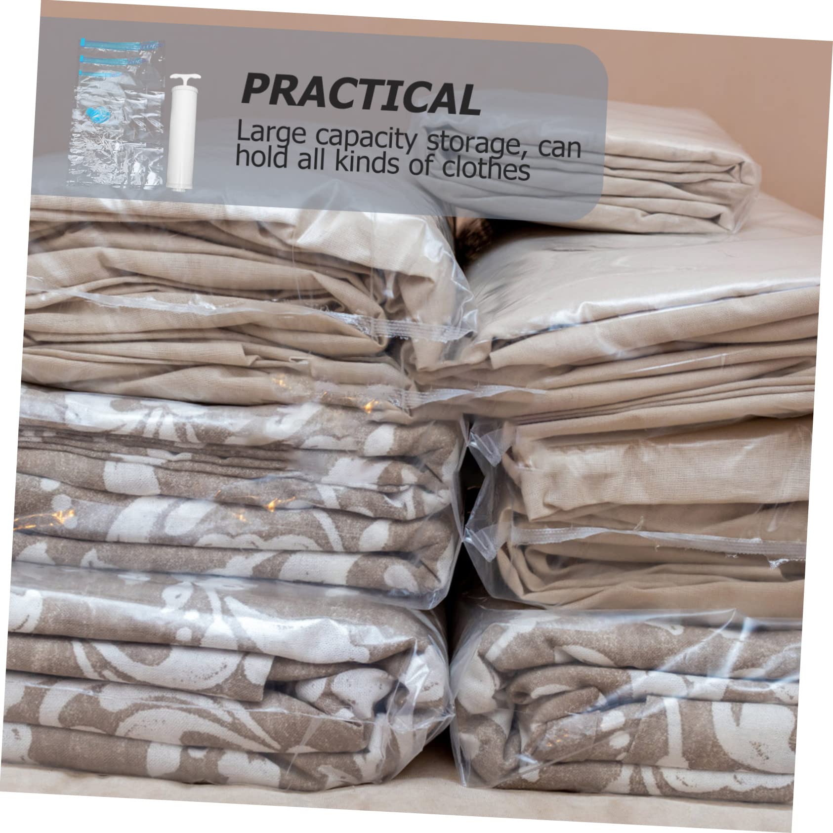 BESTOYARD Sacchetti Sottovuoto per Compressione Vestiti Materassi Pet Pe 3 Misurazioni 30x50 50x70 70x100cm Pompa
