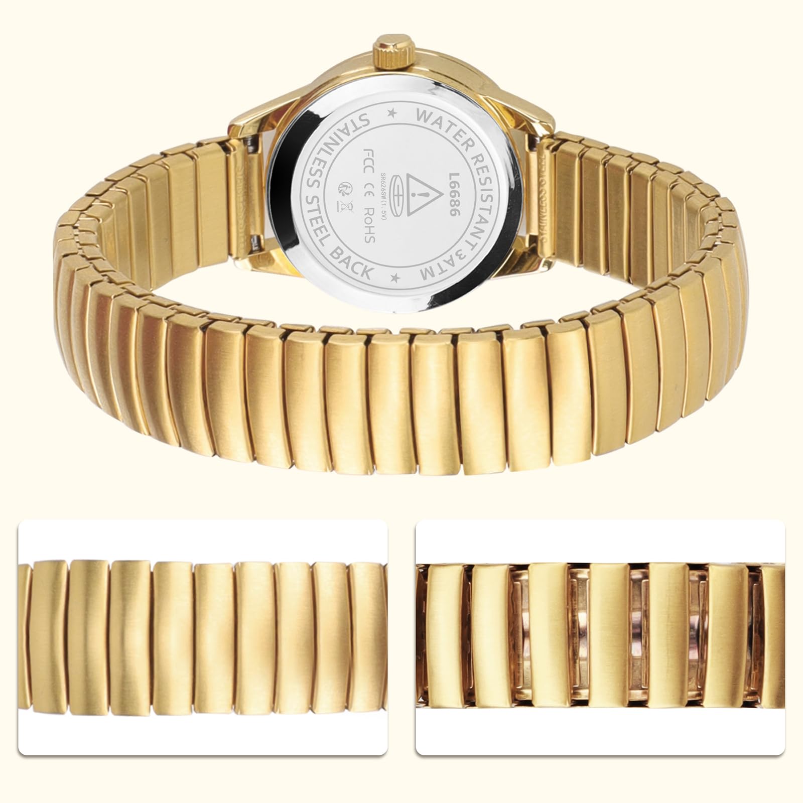 Timever Reloj de Cuarzo para Mujer, Acero, Números Luminosos y Fecha | Esfera con números grandes luminosos y fecha; diseño elegante y opción de regalo para esposa o novia.