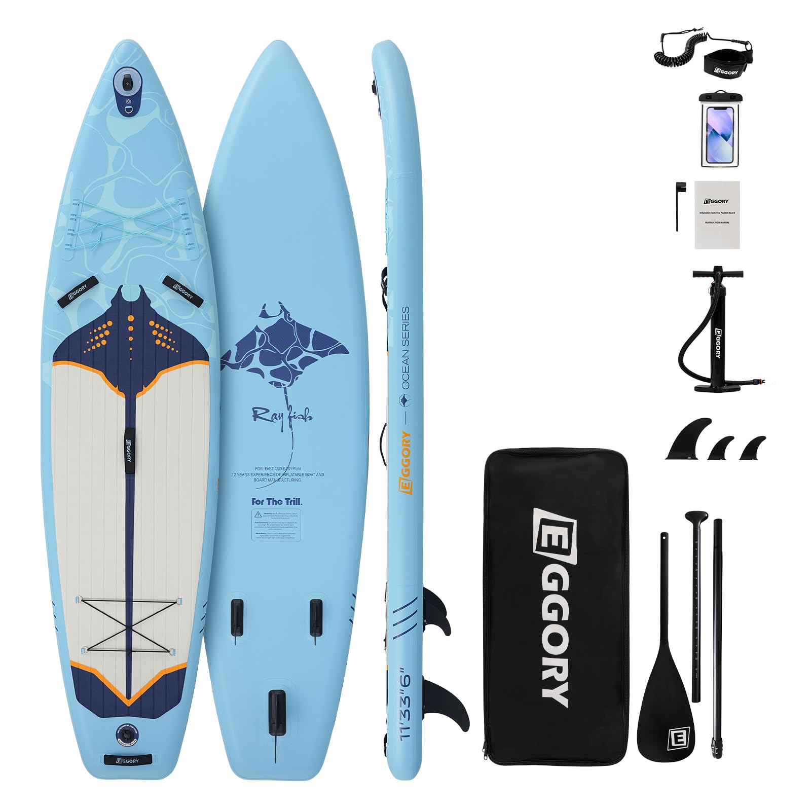 Aufblasbares Paddle-Brett, Extra Breites Stand-Up-Paddle-Brett, SUP-Brett mit Abnehmbarer Finne, Schwimmendes Paddel, Handpumpe, Reise-Brett