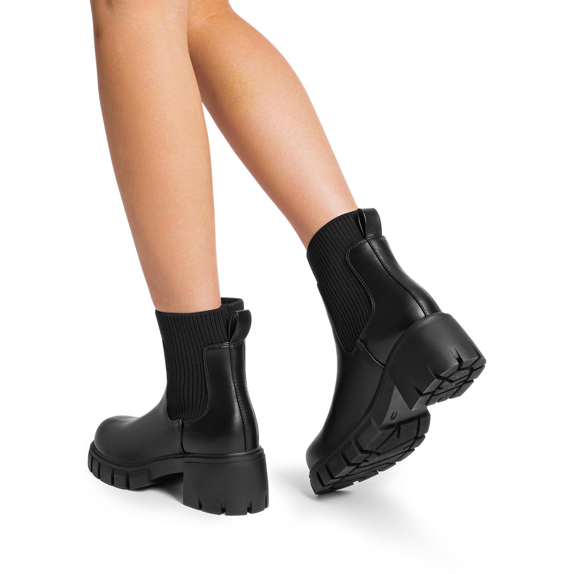 DREAM PAIRS Damen Plateau Chelsea Boots Bequeme Stiefeletten