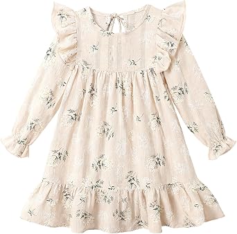 Girl Linen Ruffle Dress Baby Summer Beach Sundress