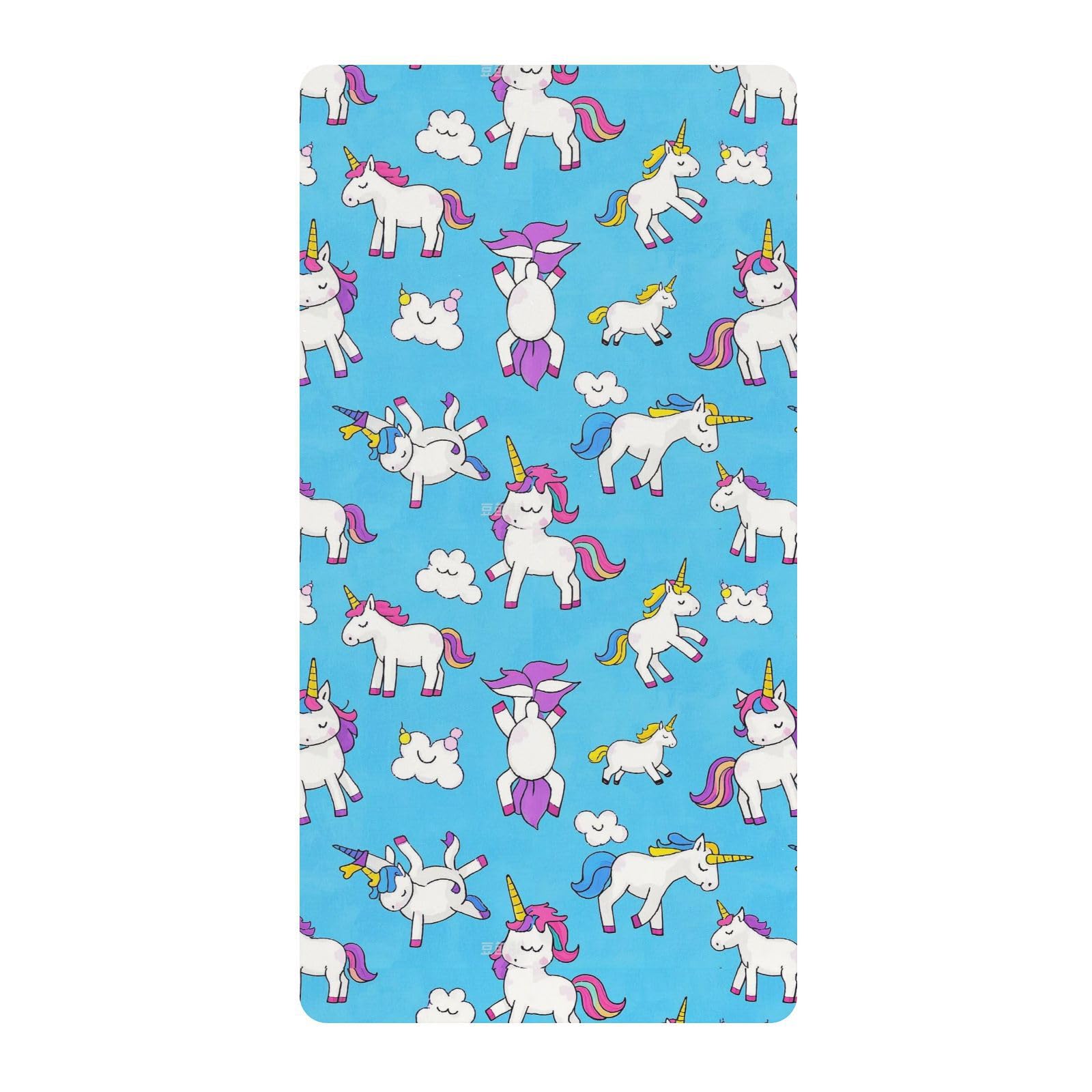 Sábanas de algodón para cuna de bebé con diseño de unicornios de dibujos animados, cómoda y transpirable, de muselina, para guardería, 1 paquete para ni?o