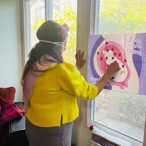 Miniatura 9 de Juegos de baby shower, pin the heart on the baby, divertidos juegos de baby shower, actividades temáticas de pañales, juegos de fiesta, suministros