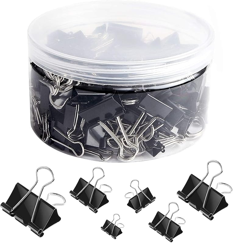 110 PCS Binder Clips Assorted Sizes, X Large, Large, Medium, Small | Mini and Micro, Binder Clips Paper Clamps for Office Home School