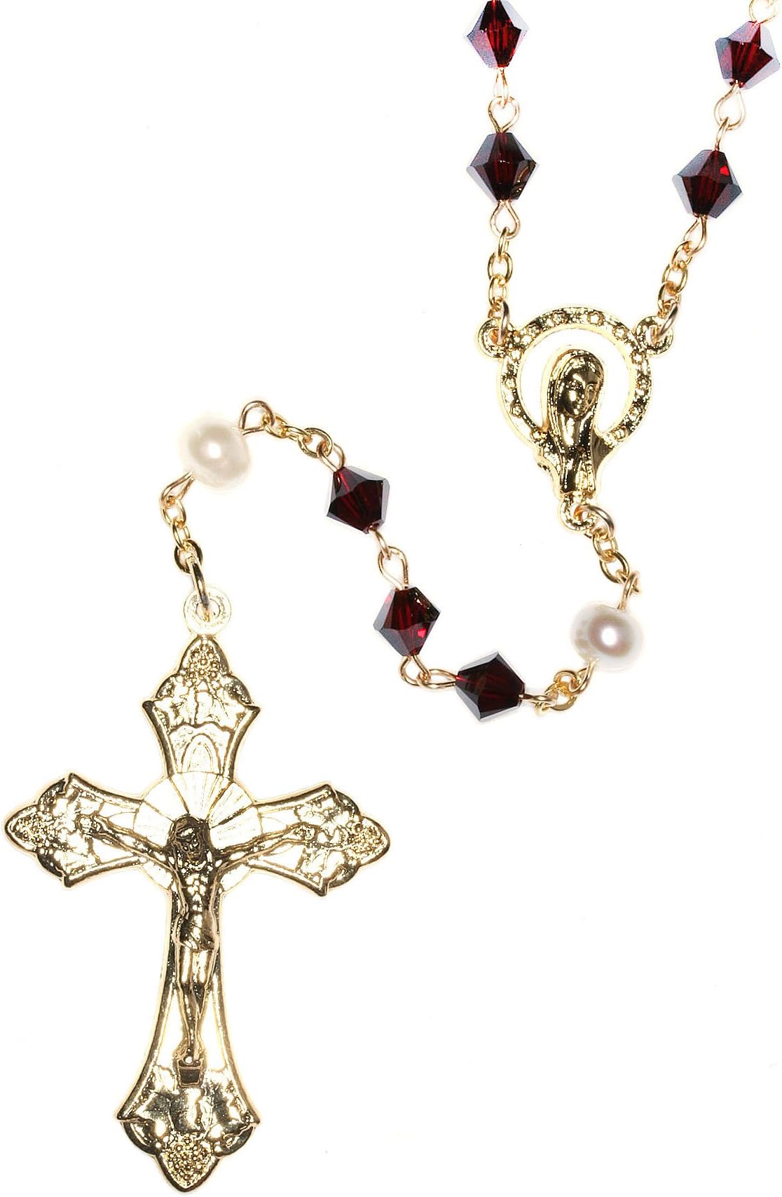 Catholic Prayer Rosary Created with Swarovski® Crystals-Glass-Silver-Gold