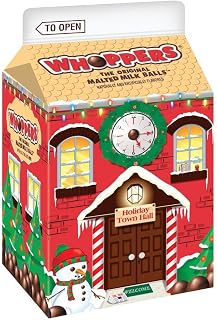 WHOPPERS Candy in Christmas Holiday Packaging (Chocolate Covered Malted Milk Candy Balls), 3.5 Ounce Carton (Pack of 15)