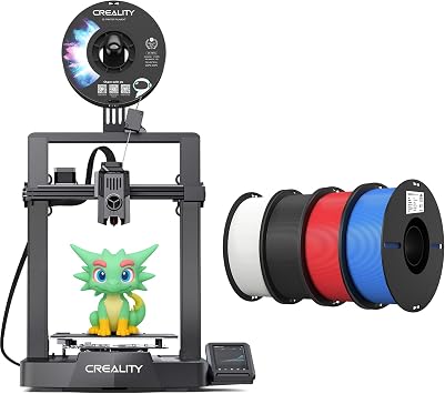 Creality 3D Printer Ender 3 V3 KE Upgraded Bundle with Creality 3D Printer Filament 1.75mm 4KG Black,White,Red,Blue