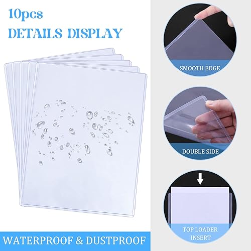 Miniatura 10 de 25 protectores rígidos de impresión rígidos de 8.5 x 11 pulgadas, protectores de hojas transparentes rígidas para hojas protectoras de papel de