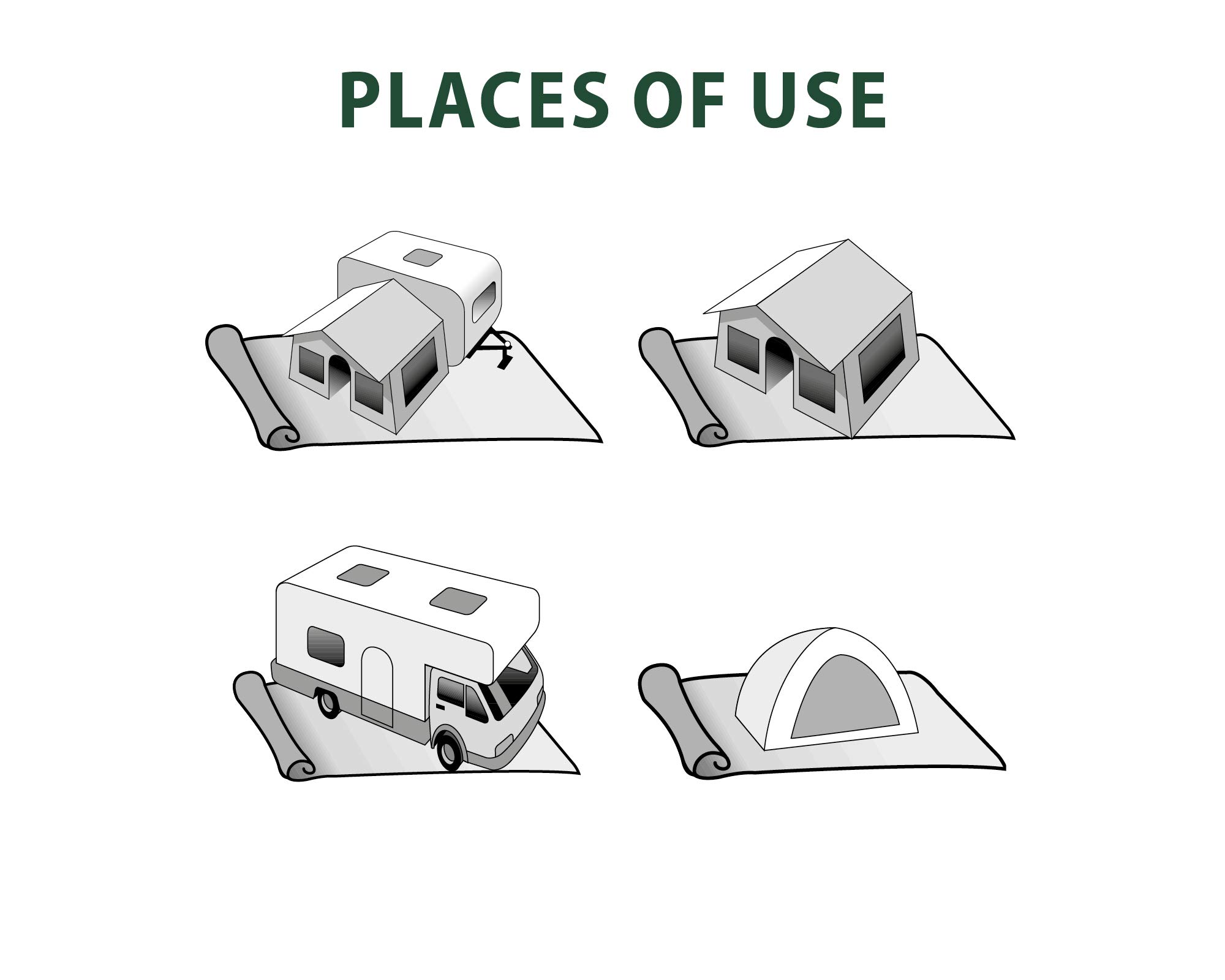 Brunner Balmat Stuoia per Camper e Caravan, Grigio Scuro/Grigio Chiaro, 500 x 250 cm