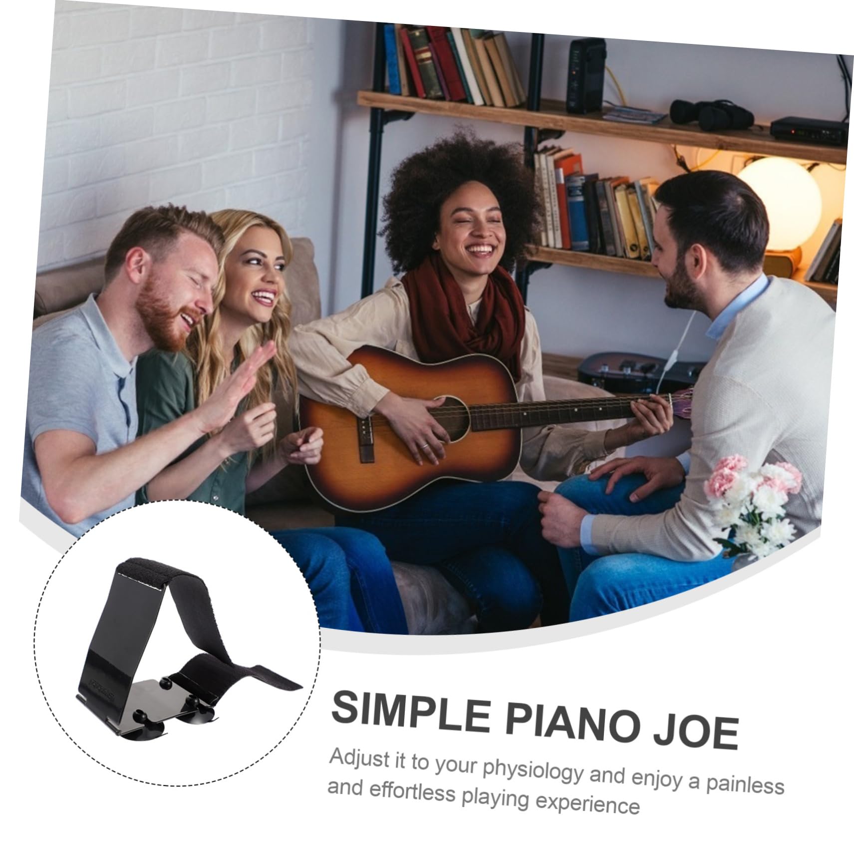 Poggiapiedi per Chitarra Regolabile in Acciaio Inox Nero | Design Ergonomico, Portatile e Leggero, Accessorio Musicale per Pratica e Studio, Set da 1 Pezzo