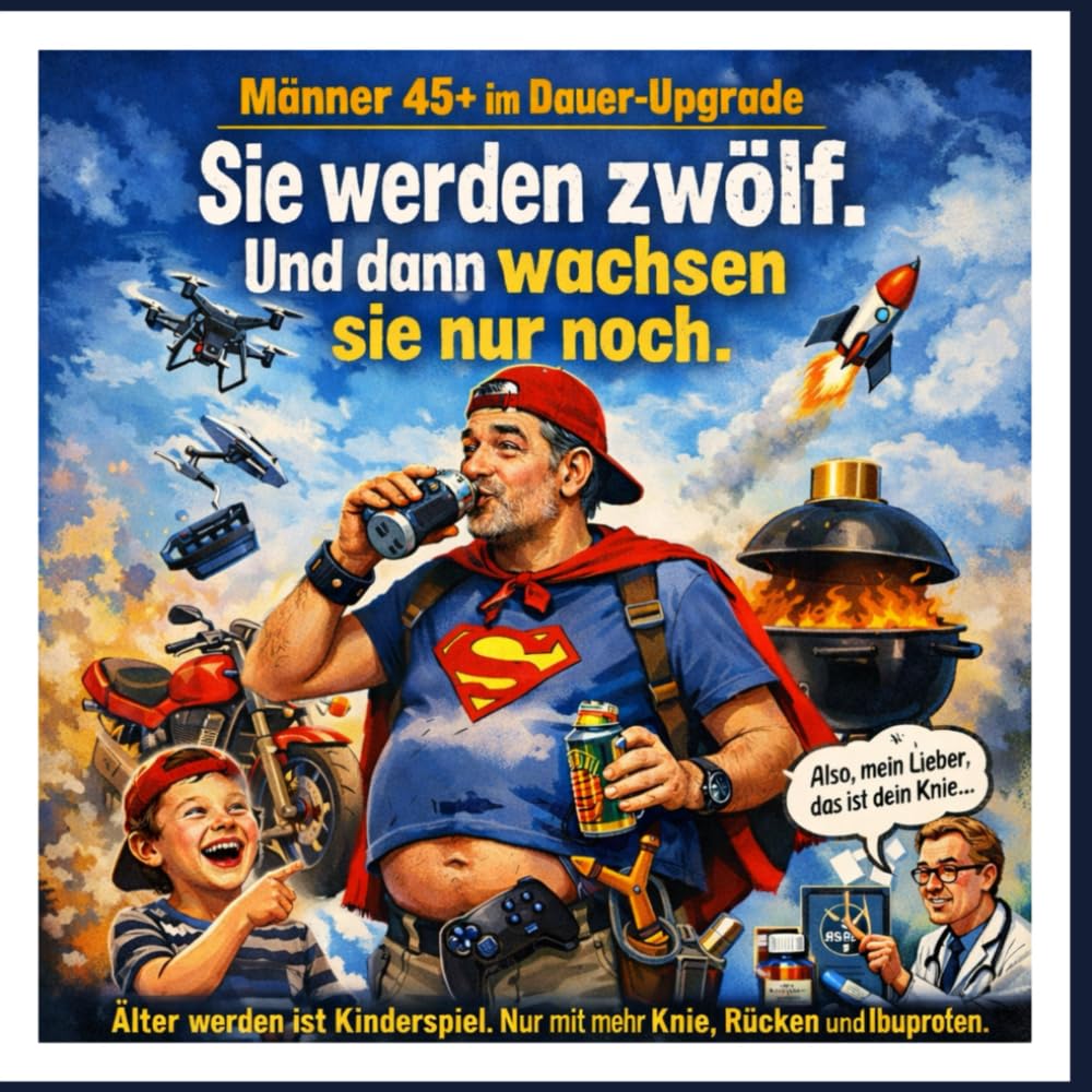Sie werden zwölf. Und dann wachsen sie nur noch.: Ein humorvolles Geschenkbuch über Männer ab 45